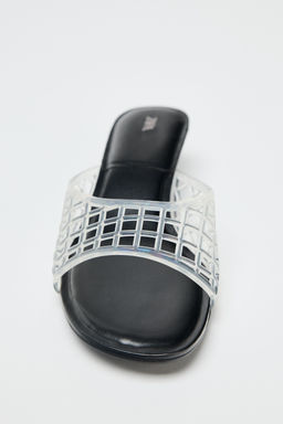 RUBBERISED-EFFECT KITTEN HEEL MULES - Zara фото 6