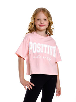 Футболка с принтом UD 7569 крем-роз - Mini maxi фото 4