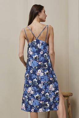 Сорочка 56417 Синий цветы