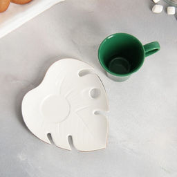 Чайная пара из керамики Love me: кружка 100 мл, блюдце 15×14 см