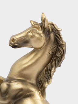 Статуэтка, 25 см, полирезин, золотистая, Конь на дыбах, Horse - Anna lafarg фото 3