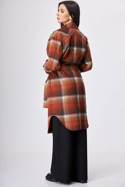 Пальто ANELLI 935 красная клетка  фото 7