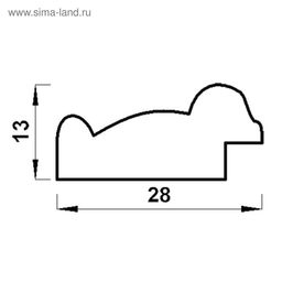Рама для картин (зеркал) 40 х 50 х 2,8 см, пластиковая, Calligrata 6448, золото