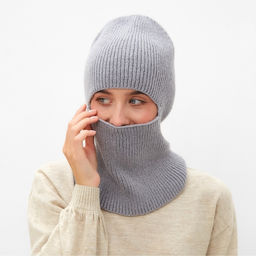 Цена за 2 шт. Балаклава женская MINAKU, размер one size 52-58, серая