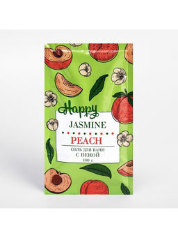 Цена за 4 шт. Соль для ванн с пеной Happy персик и жасмин, 100 г