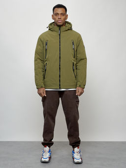 Куртка молодежная весенняя с капюшоном цвета хаки - Mtforce фото 2