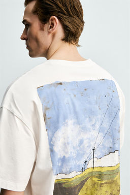 CAMISETA ESTAMPADO PAISAJE / Blanco