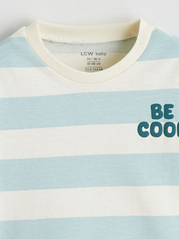 Bisiklet Yaka Bask?l? Erkek Bebek Ti??rt