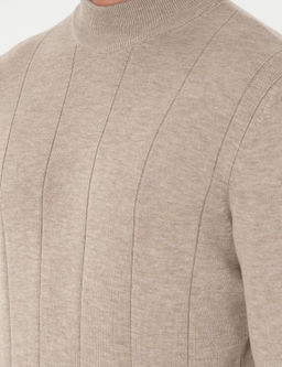 Kum Melanj Slim Fit Yar_m Bal_k__ Yaka Triko Kazak