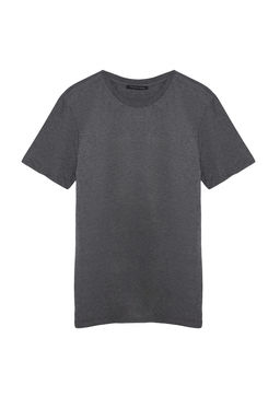 Trendyolmilla Man Antrasit Melanj-Siyah Basic 2li Paket Slim/Dar Kesim Bisiklet Yaka T-Shirt TMNSS19BO0074  фото 8