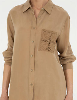 Bej Cupro Regular Fit Uzun Kollu G_mlek - Pierre cardin фото 6