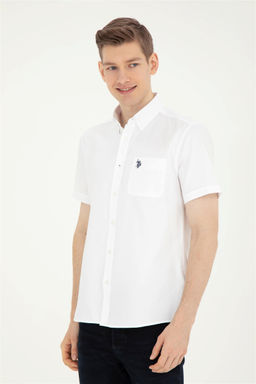 Мужская белая рубашка с коротким рукавом Неожиданная скидка в корзине - U.s. polo assn фото 3