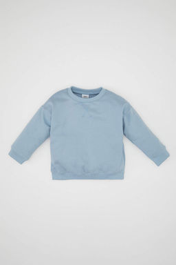 Erkek Bebek %100 Pamuk Bisiklet Yaka Sweatshirt - Defacto фото 2