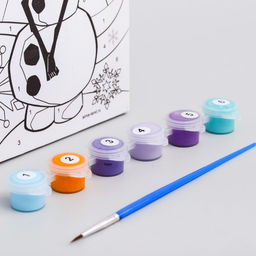 Картина по номерам для детей Олаф, 21?15 см, Холодное сердце