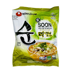 Лапша б/п неострая с овощами Soon Veggie Ramyun Noodle Soup Nongshim, Корея, 112 г Акция