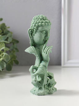 Сувенир полистоун "Будда - молчание золото" зелёный 4,7х6,8х14,5 см