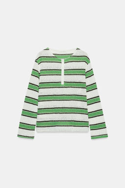 CAMISETA R?STICA CUELLO PANADERO / Raya verde