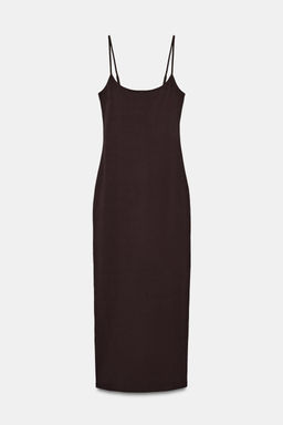 VESTIDO MIDI TIRANTES / Marr?n - Zara фото 6