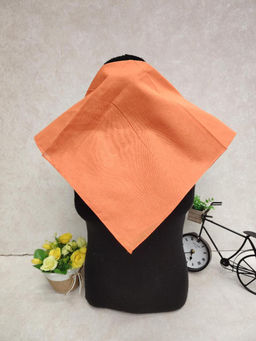 Платок косынка на голову и шею, хлопок, цвет оранжевый