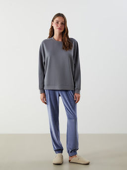 Bisiklet Yaka Oversize Kad?n Pijama ?st?