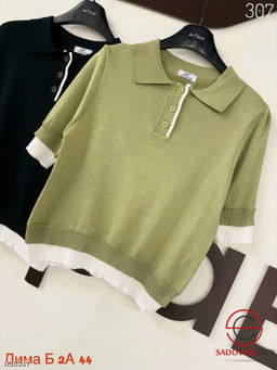 Футболка поло женская с пуговицами