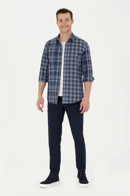 Мужская синяя рубашка с длинным рукавом - U.s. polo assn фото 11