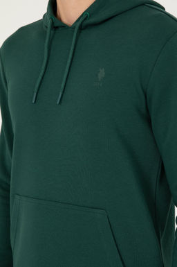 Мужской темно-зеленый базовый свитшот - U.s. polo assn фото 7