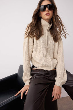 TRENDYOLMILLA Lacivert Crop Renk Bloklu Dik Yaka Triko H?rka TWOAW24HI00238 фото 3