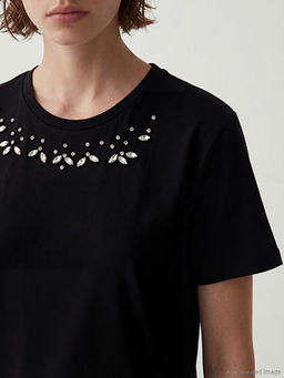 Bisiklet Yaka Ta?l? Kad?n Ti??rt