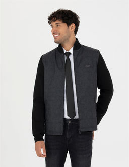 Siyah Slim Fit Fermuarl_ Triko H_rka