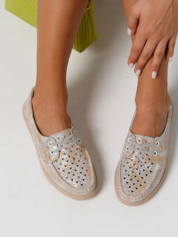 Мокасины жен. бежевые, 905067-5, н/к