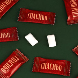 Цена за 50 шт. Жевательная резинка Спасибо, что выбираете нас , 68 г (50 шт по 1,36 г).