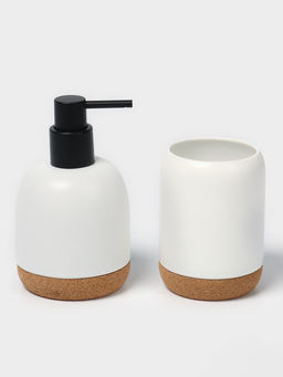 Набор для ванной SAVANNA Пробка, 3 предмета, дозатор для мыла, стакан, мыльница фото 3