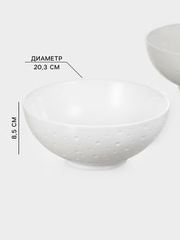 Салатники Magistro Fray, набор 2 шт., 1.45 л, d=20.3 см, фарфор, белые  фото 2