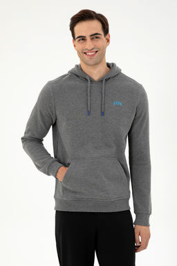 Мужской базовый свитшот антрацитовый меланж