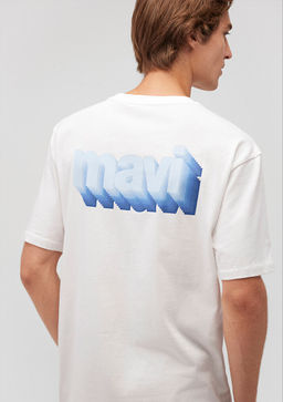 Mavi Logo Bask?l? Beyaz Tisort  фото 2