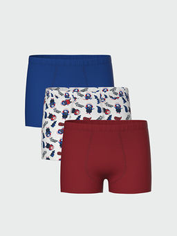 Bask?l? Erkek ?ocuk Boxer 3l?