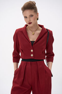 Короткий пиджак Джуди (бордовый) - Эльза фото 14