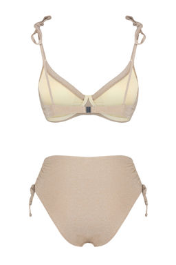 TRENDYOLMILLA Lacivert Balkonet Baglamal? Simli Yuksek Bel Hipster Bikini Tak?m? TBESS24BT00136 фото 22