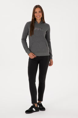 Kad_n Antrasit Melanj Basic Sweatshirt Sepette S_rpriz _ndirim - U.s. polo assn фото 4