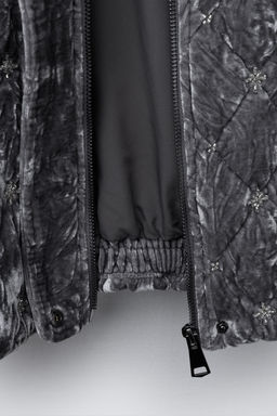 JEWEL VELVET BOMBER JACKET - Zara фото 8