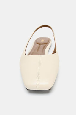 LEATHER SLINGBACK BALLERINA SHOES - Zara фото 5