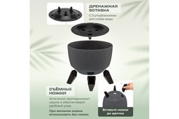 Кашпо 5,4 л 24*24*20 см Винто графит (модель 660) - Elan gallery фото 15