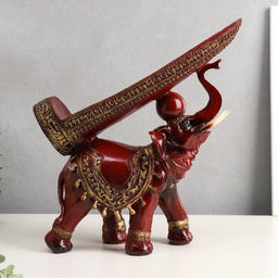 Подставка под бутылку полистоун «Слон с попоной с кисточками», 29×28×10.5 см