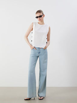 Bisiklet Yaka D??meli Bluz