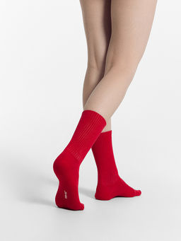 Цена за 5 пар! Носки женские ярко-красные - Mark formelle фото 2