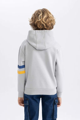 Толстая толстовка с капюшоном НБА Голден Стэйт Уорриорз для мальчиков - Defacto фото 6