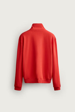 SUDADERA RELAXED FIT CREMALLERA CONTRASTE / Rojo / Naranja - Zara фото 7