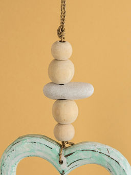 Подвеска декоративная "Сердечки" дерево, камень 13х3х100 см