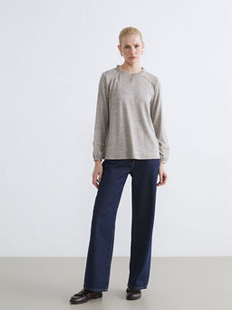 F?rf?rl? Bisiklet Yaka Nak??l? Bluz